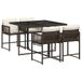 VidaXL 5-delige Tuinset met kussens, polyrattan, bruin