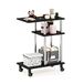 Furinno Turn-N-Tube U-vormige bankbijzettafel met wielen, gebouwd hout, Americano/roestvrij staal, 29,5 (D) x 50 (B) x 62,7 (H) cm