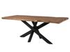 Massivmoebel24 FREEFORM Table à manger 220x100x79 en bois de Sheesham teinté gris / pieds Mikado anthracite mat