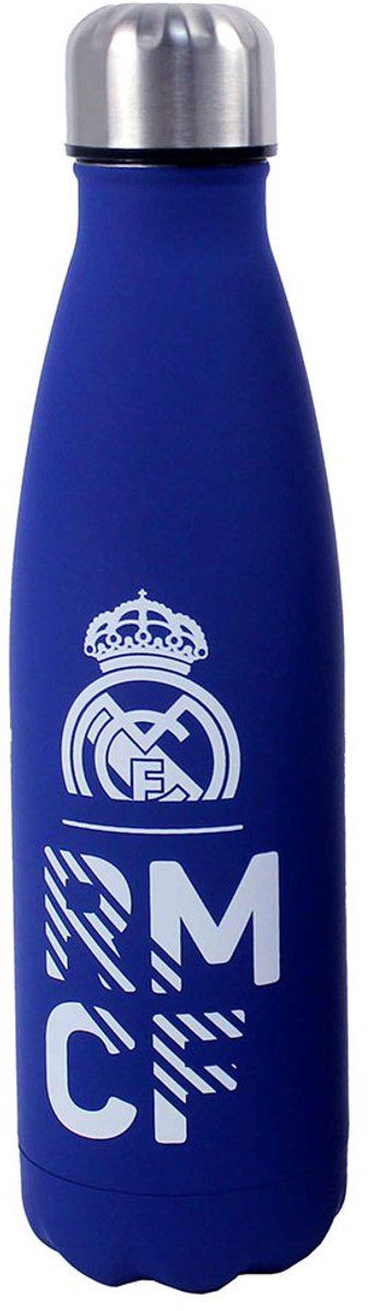 Real Madrid - Stalen kantinefles, met dubbele wand, inhoud van 550 ml, blauwe kleur, officieel product (CyP-merken)