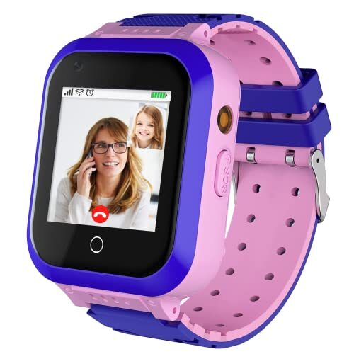LiveGo Smart Watch voor kinderen, 4G Liftable waterdichte veilige smartwatch telefoon met 360 ° draaibare GPS-tracker bellen SOS-camera wifi voor kinderen kinderen studenten in de leeftijd van 3-12 verjaardagscadeaus (paars)