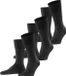 FALKE Tiago 3-Pack eenkleurig fil d'Ecosse katoen multipack sokken heren zwart - maat 45-46
