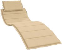 vidaXL Ligbedkussen 186x58x4 cm stof gemêleerd beige