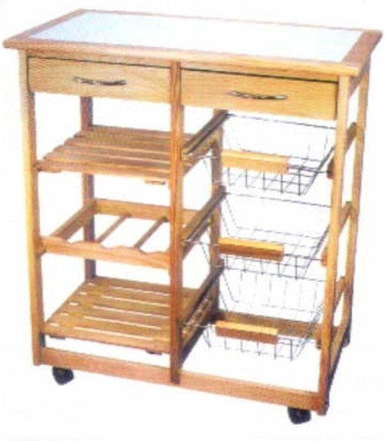 Groentetrolley DKD Home Decor (67 x 37 x 79 cm) - Groen - Metaal