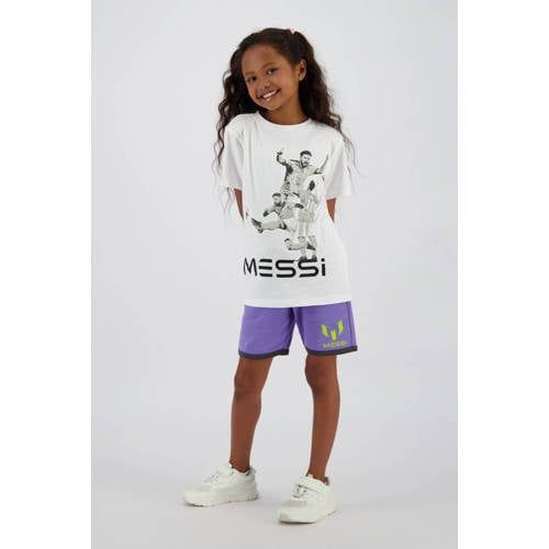 Messi T-shirt wit Jongens/Meisjes Polyester Ronde hals Printopdruk - maat 152