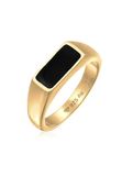KUZZOI - Ring - Heren Zegel Geo Elegant met emaille in 925 sterling zilver