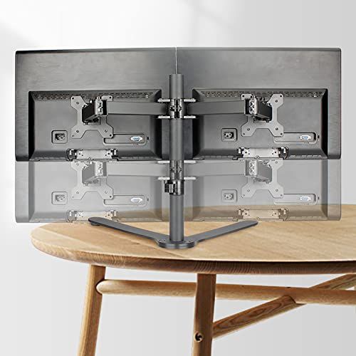 Rfiver Draaibare tv-standaard met houder, houten voet en 2 flexibele mediaraken voor 40, 43, 49, 50, 55, 60, 65, 70, 75 inch, platte schermen, gebogen tv's, in hoogte verstelbare hoek-tv-standaard