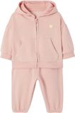 Vertbaudet Baby Sportpak met capuchon en rits + jogging lichtroze