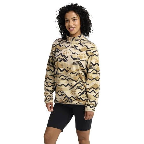 Jack Wolfskin fleece trui all over print beige