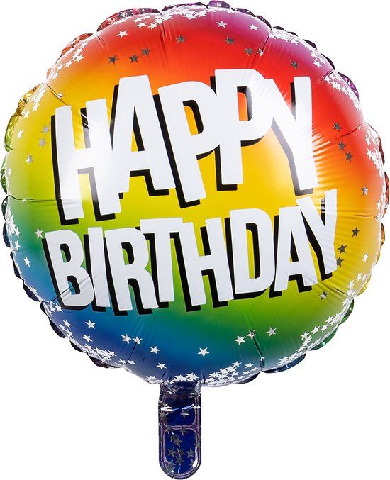 Boland - Folieballon Rainbow 'Happy birthday' - Multi
