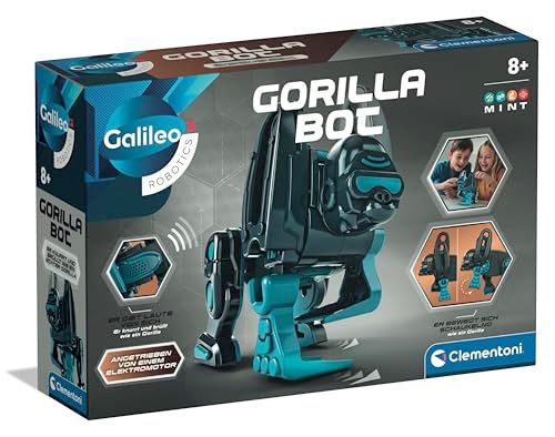 Clementoni Galileo Robotic Gorilla Bot - speelgoedrobot aap voor kinderen vanaf 8 jaar - incl. eigen montage voor geduld en logisch denken - 59479
