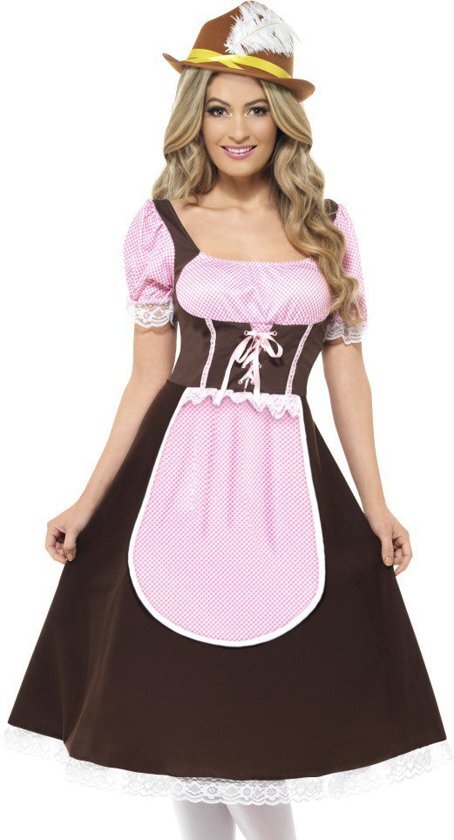 Smiffys Smiffy Dirndl Dames Esmee lang Roze - S