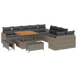vidaXL - Tuinbank - Set - 13 - st - 12-Aantal - zitplaatsen - Grijs - poly - rattan