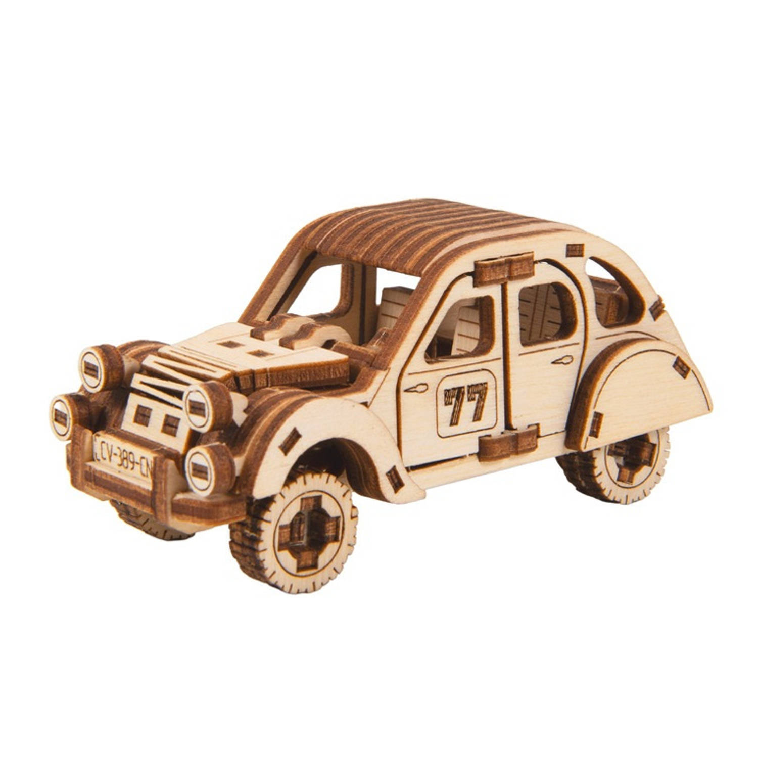 Wooden City modelbouwset car Superfast 8,8 cm hout naturel