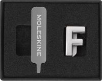 Moleskine Pins voor notitieboek of agenda, letter F, letterspelden, personaliseer de sluiting met een elastiek, gepersonaliseerde cadeau-ideeën, kleur zilver