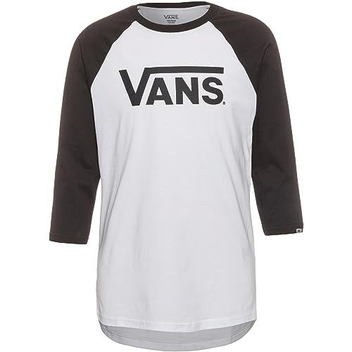 Vans Classic Raglan T-shirt voor heren, wit/zwart, L
