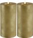 Countryfield Lyon bougies LED/bougies piliers - 2x - doré - D10 x H20 cm - timer
