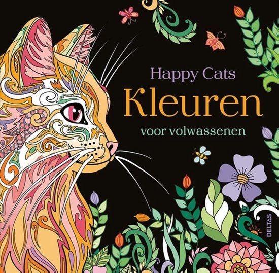 Kleurboek Deltas Happy Cats | Kleuren voor volwassenen | 60 pagina's