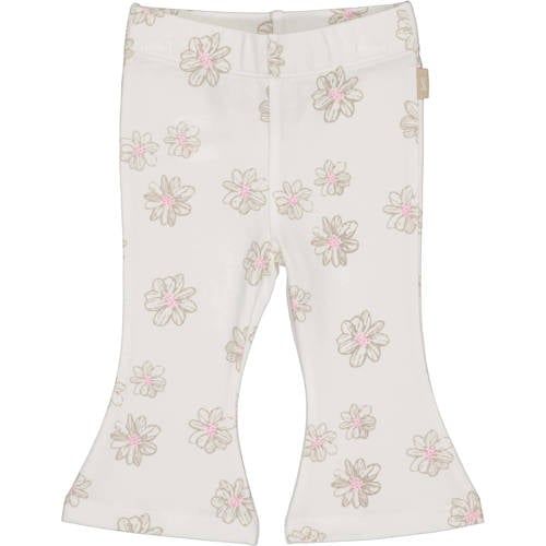 QPI Newborn regular waist gebloemde flared broek wit