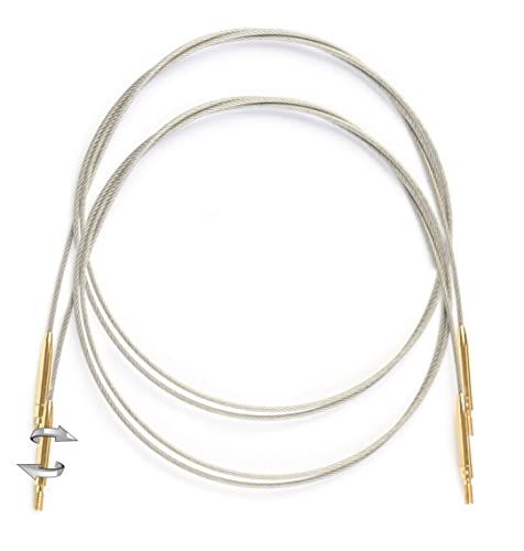 Lantern Moon Verwisselbare breinaaldkabels - 2 x 24\" 60 cm draaibare koorden - 360 graden draaibaar - nylon gecoat roestvrij staal