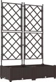 vidaXL Jardinière - Marron - 80 x 40 x 125,5 cm - Acier
