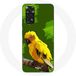 Maniacase Hoesje voor Xiaomi Redmi Note 11 4G Parkiet Vogels Geel Groene Achtergrond