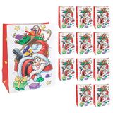 Idena 30344-12 - Geschenkzakjes Kerstman, 12 stuks, 18 x 23 x 10 cm, papieren zakjes, geschenkzakjes, kerstzakjes