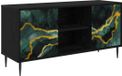 vidaXL TV-meubel WIJHE 102 x 33 x 51 cm Zwart eiken Bewerkt hout