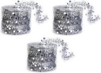 Inge's Christmas Decor Gmbh 3x fine guirlande argent 3,5 x 700 cm