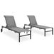 vidaXL Chaise de jardin en acier et textile gris