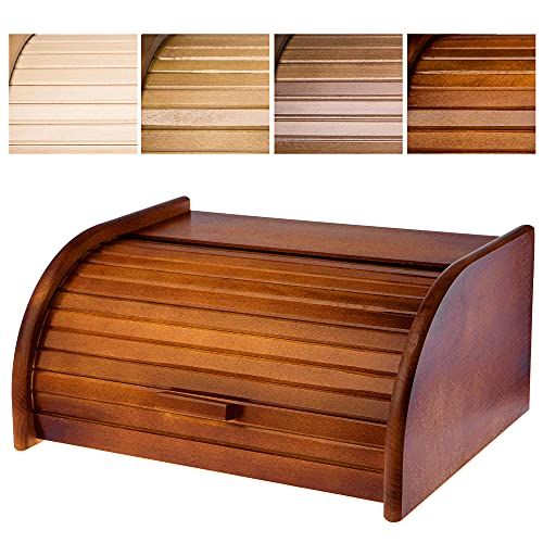 KADAX Broodtrommel - Hout - Met roldeksel - Donker