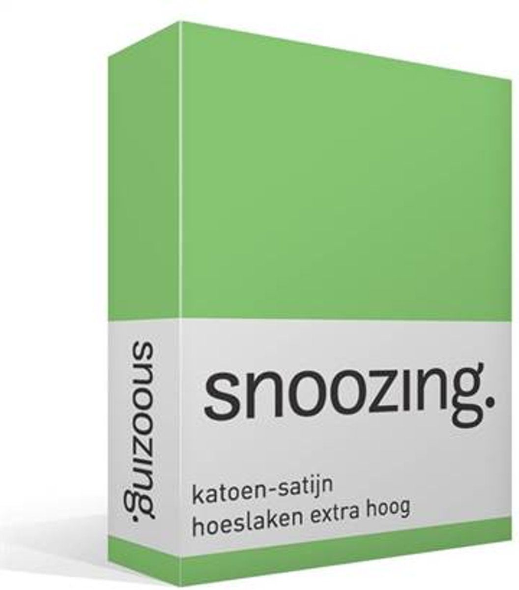 Snoozing katoen-satijn hoeslaken extra hoog - 1-persoons (90x220 cm) - rood
