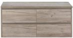 BES LED Dante Badmeubelset 120 cm - 4 Laden Craft Oak - Wastafelbovenblad