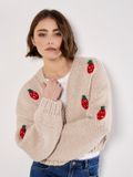 Apricot Grof gebreid vest met aardbeien
