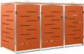 vidaXL Containerberging - driedubbel - 207x77,5x115 cm - Roestvrij staal