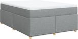 vidaXL Boxspring met matras stof lichtgrijs 160x200 cm