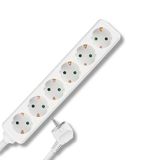 REV 0512392555 stekkerdoos, meervoudige stekkerdoos 6-voudig, kabel 5m, max. 3500W, wit