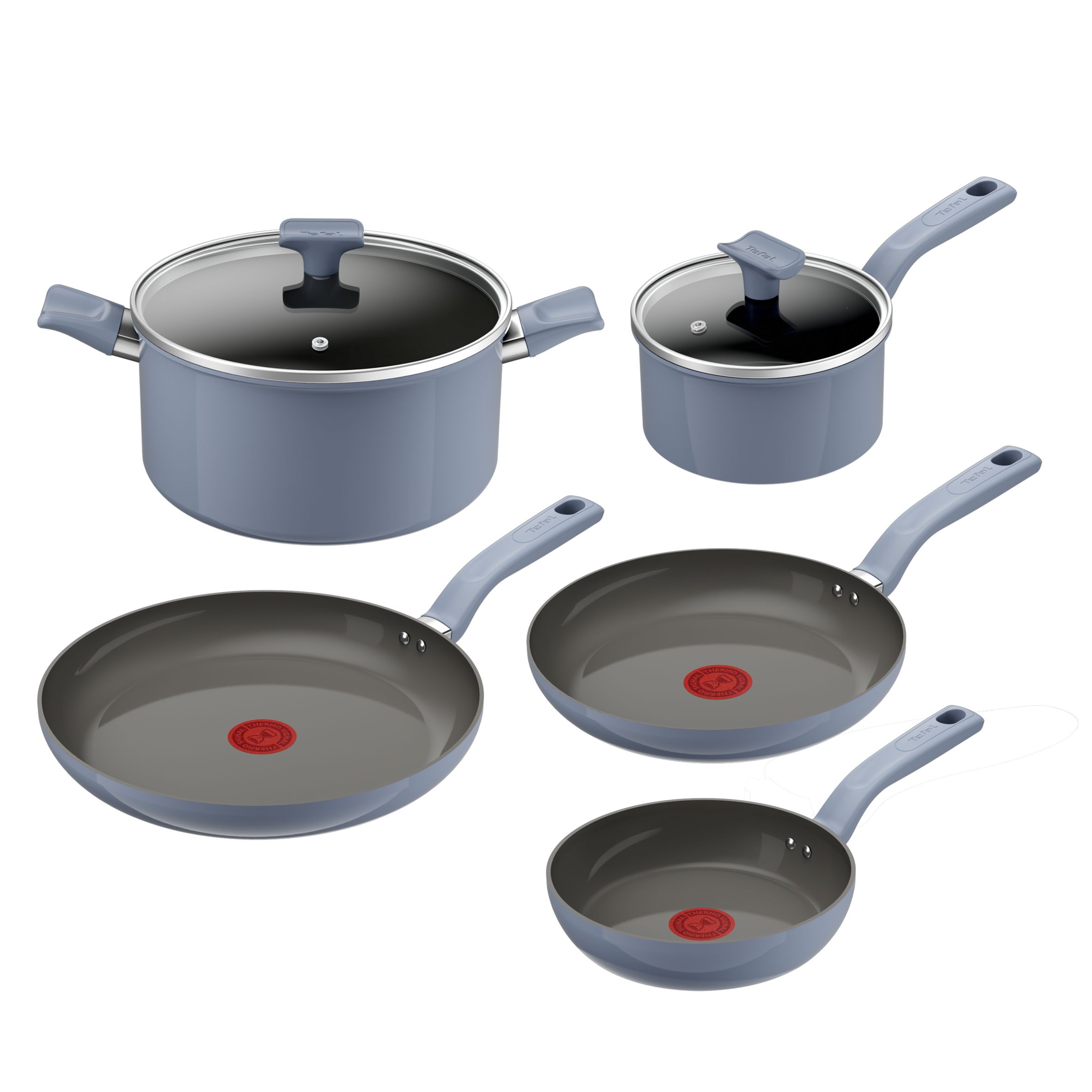 Tefal Cera Color ON - Keramische Pannenset - 5-delig - Blauw - PFAS-vrij - Geschikt voor Inductie