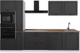 Vicco Complete keukeneenheid R-Line, Antraciet landelijk/Wit, 310 cm zonder werkblad