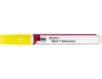 KREUL 46232 - Acryl Matte Marker Medium, met ronde punt ca. 2-4 mm, geel, mat, permanente acrylverf op waterbasis, voor filigrane accenten