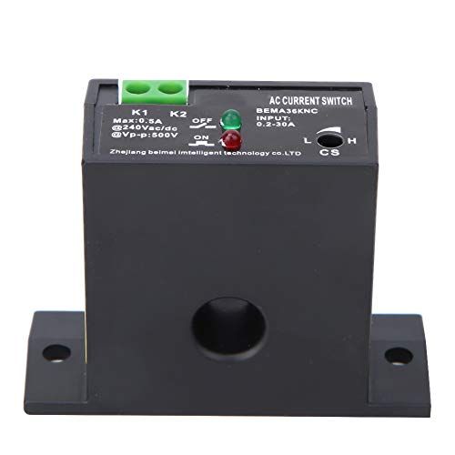 Ccylez AC-omzetter, normaal open gesloten stroomsensor AC 0,2-30A Instelbare zelfvoorzienende detectieschakelaar, bedieningsschakelaar Transformator-sensor voor relais(Meestal gesloten)