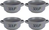 Cosy & Trendy Soepkom van Aardewerk - 12x - Grijs - Dia 13,5 cm - 470 ml