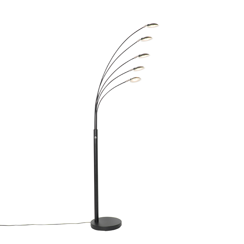 QAZQA Design vloerlamp zwart incl. LED 5-lichts - Sixties Trento