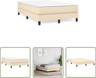 vidaXL Boxspring met matras stof crèmekleurig 120x190 cm