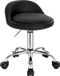 Chaise de bureau avec roulettes, hauteur réglable, fauteuil roulant, tabouret de bureau, revêtement en similicuir noir, hauteur 43-54,5 cm