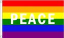 Merkloos / Sans marque Shoppartners Bv Regenboog Peace vlag - 90 x 150 cm - Pride - LHBTI - Polyester - met ophang ringen