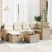 Maison Exclusive - Ensemble de meubles de jardin 7 pièces avec canapé et coussins, beige, en polyrotin