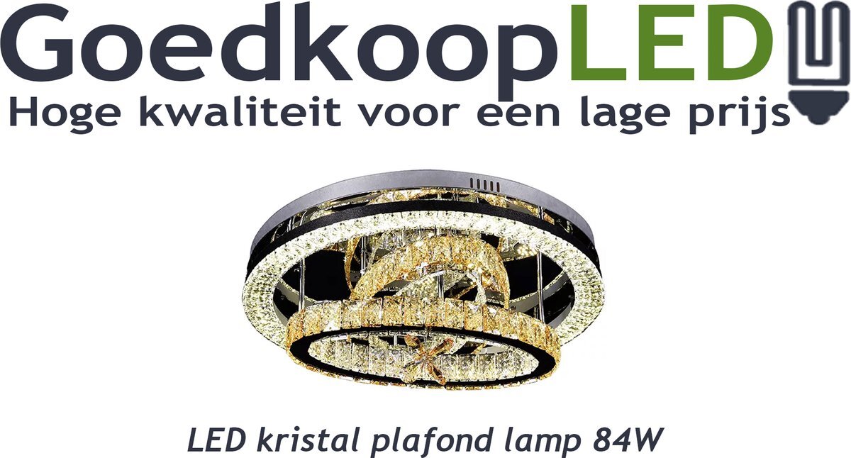 GoedkoopLED LED kristal plafond lamp 84W