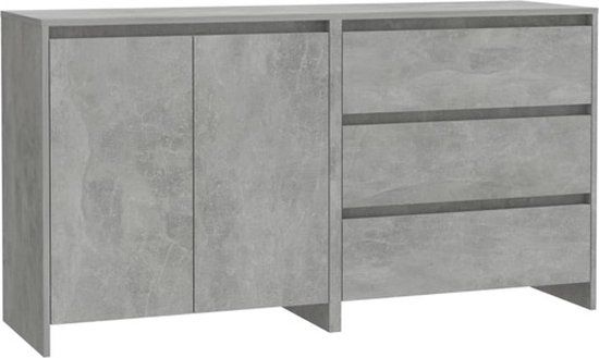 VidaXL Dressoir 2 stuks Betongrijs Bewerkt Hout
