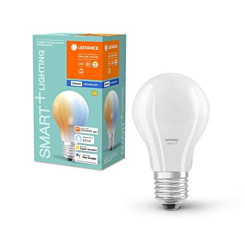 Ledvance Slimme LED lamp met Bluetooth technologie, E27-basis matte optiek ,Lichtkleur veranderbaar (2700K-6500K), 806 Lumen, substituut voor 60W-verlichtingsmiddel slim dimbaar, 1-Pak